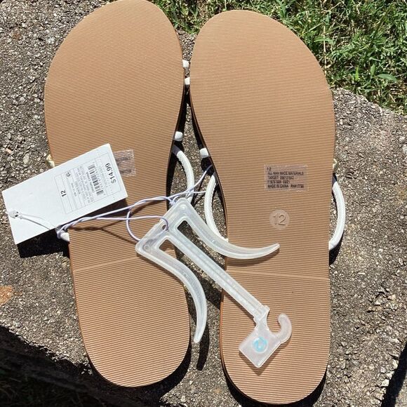 NWT Shade and Shore Women's Bali Strappy Slide Sandals White 12 - Picture 5 of 6